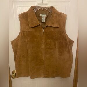 St. John's Bay Tan Washable Leather Suede Vest